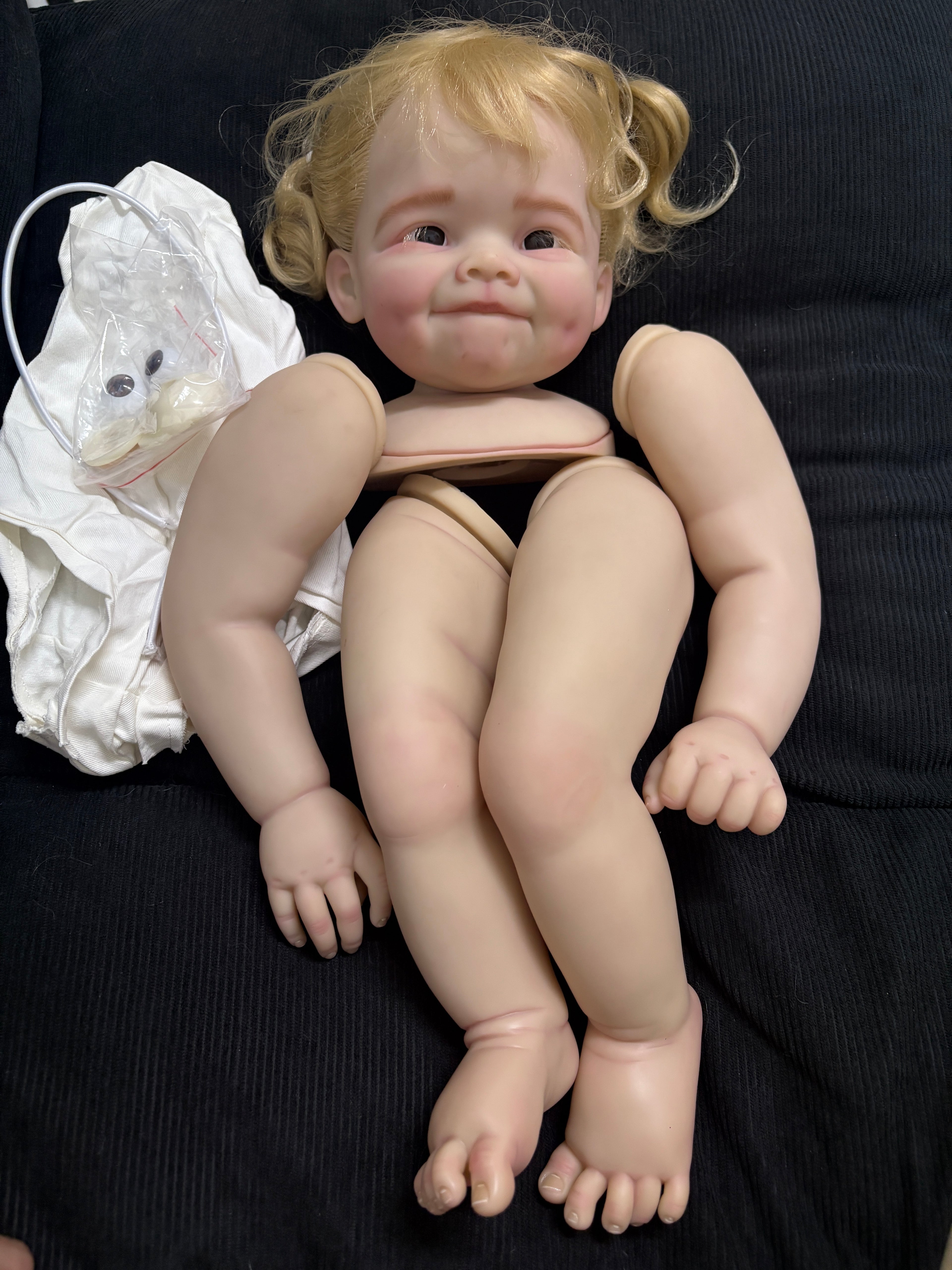 Clearance 28inch Reborn Baby Raya Painted Kit with Cloth Body With Belly Plate With Connectors Artist Genesis Painted