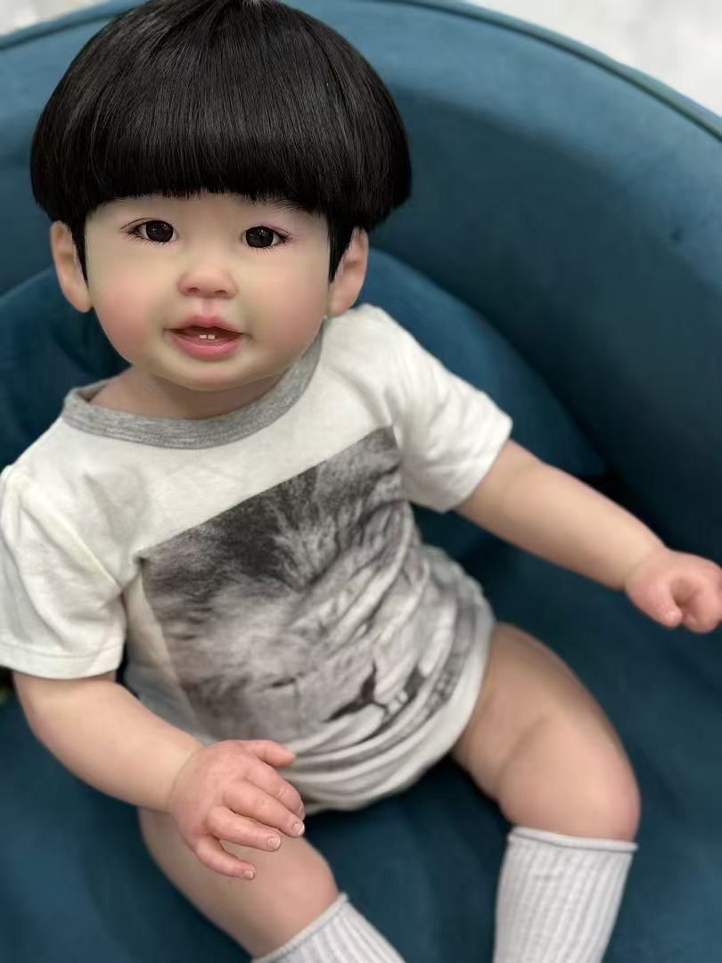 28" Teegan - Handcrafted Reborn Baby Doll with Hand-Rooted Hair & Genesis Paint