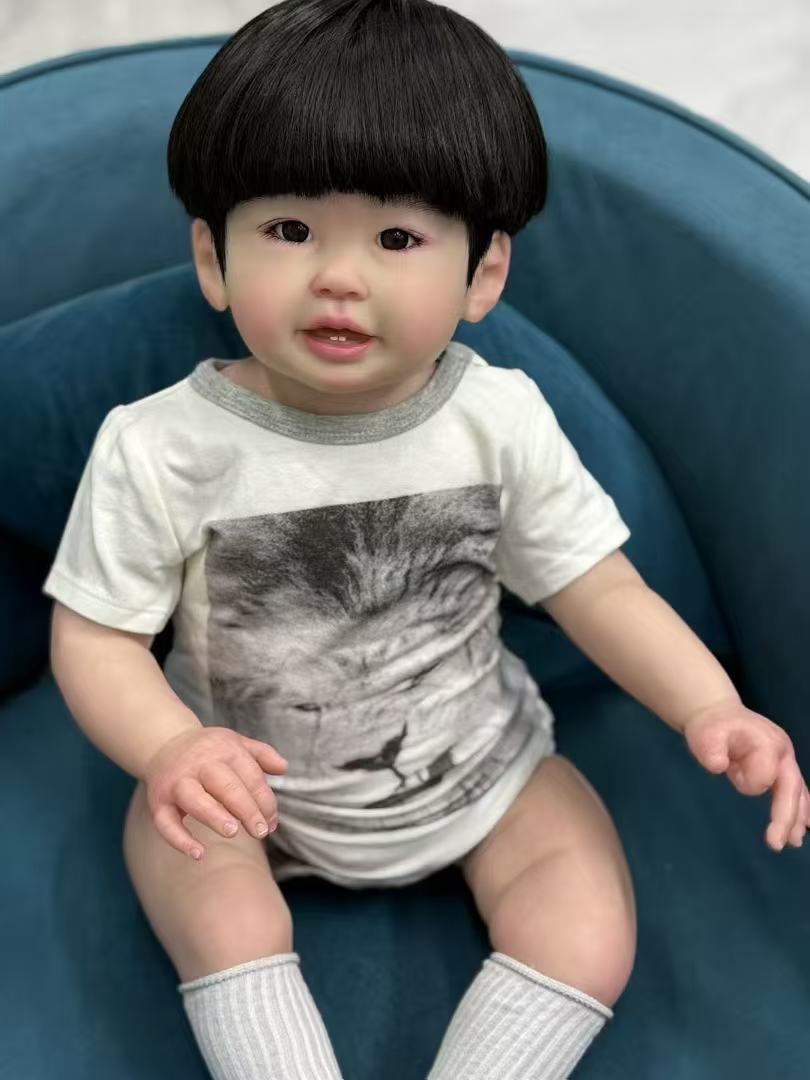 28" Teegan - Handcrafted Reborn Baby Doll with Hand-Rooted Hair & Genesis Paint