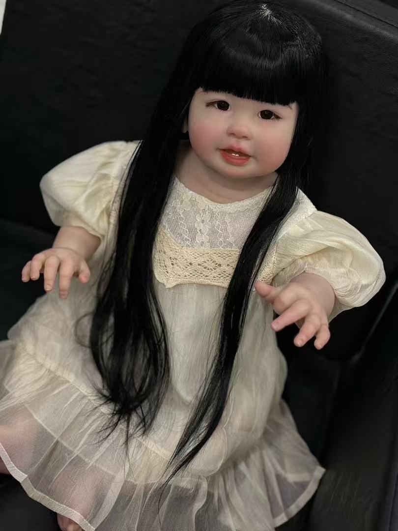 Teegan 28" Hand-Rooted Reborn Baby Doll | Realistic Toddler with Artist-Crafted Hair & 2 Free Outfits