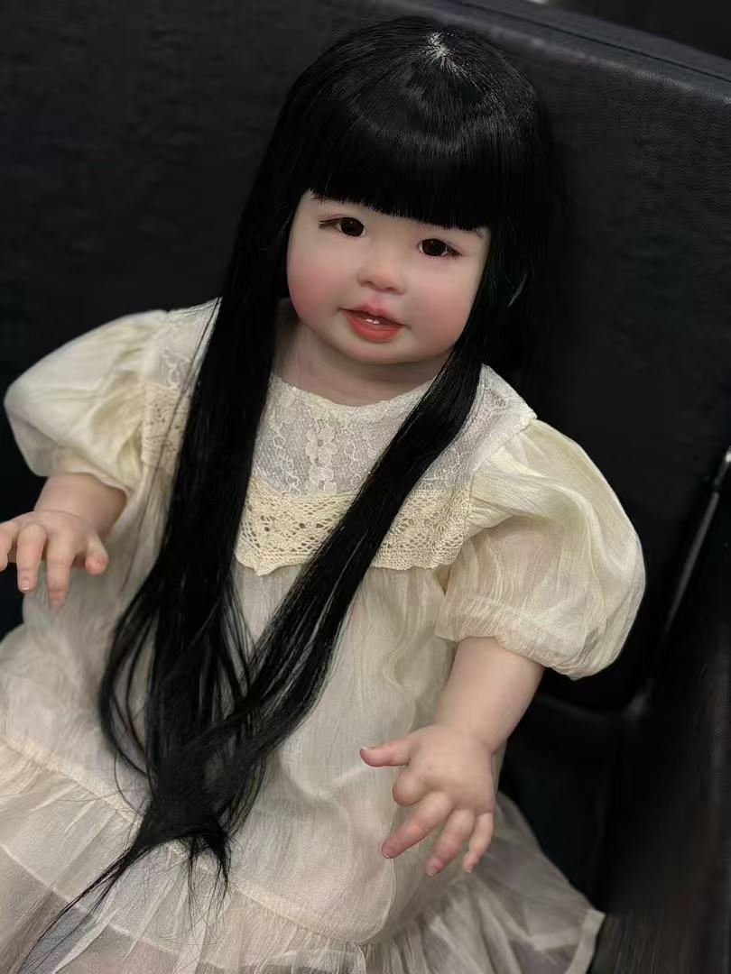 Teegan 28" Hand-Rooted Reborn Baby Doll | Realistic Toddler with Artist-Crafted Hair & 2 Free Outfits