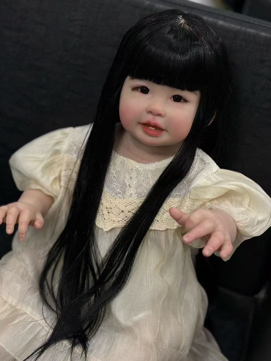 Teegan 28" Hand-Rooted Reborn Baby Doll | Realistic Toddler with Artist-Crafted Hair & 2 Free Outfits