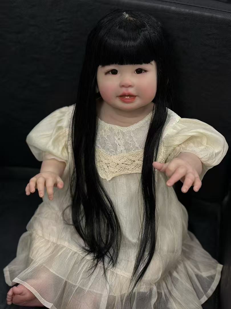 Teegan 28" Hand-Rooted Reborn Baby Doll | Realistic Toddler with Artist-Crafted Hair & 2 Free Outfits