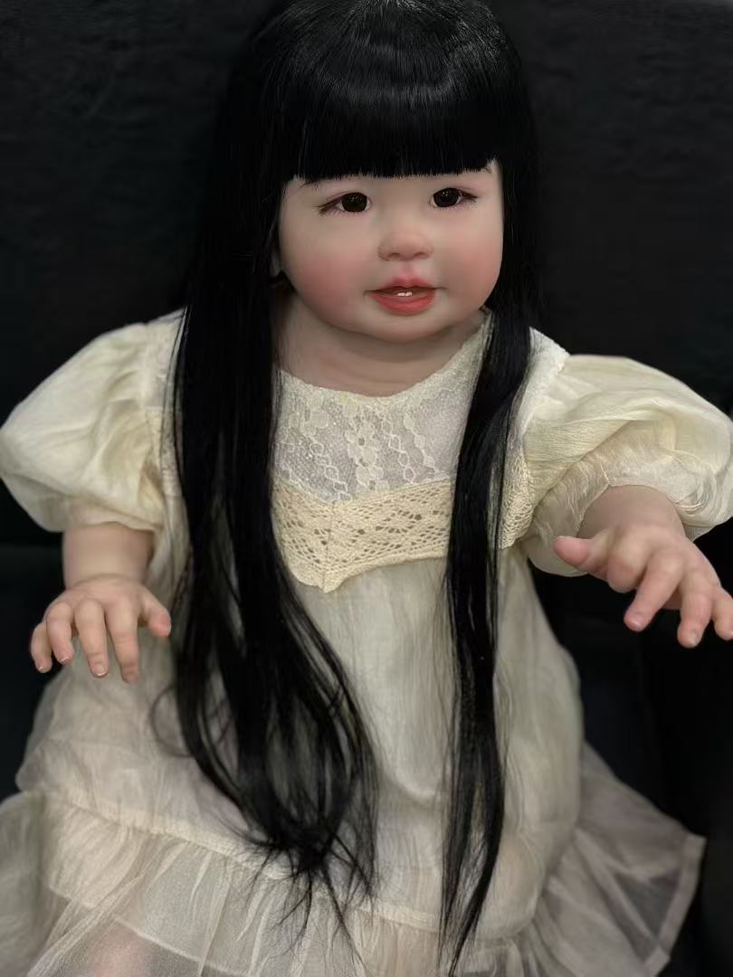 Teegan 28" Hand-Rooted Reborn Baby Doll | Realistic Toddler with Artist-Crafted Hair & 2 Free Outfits