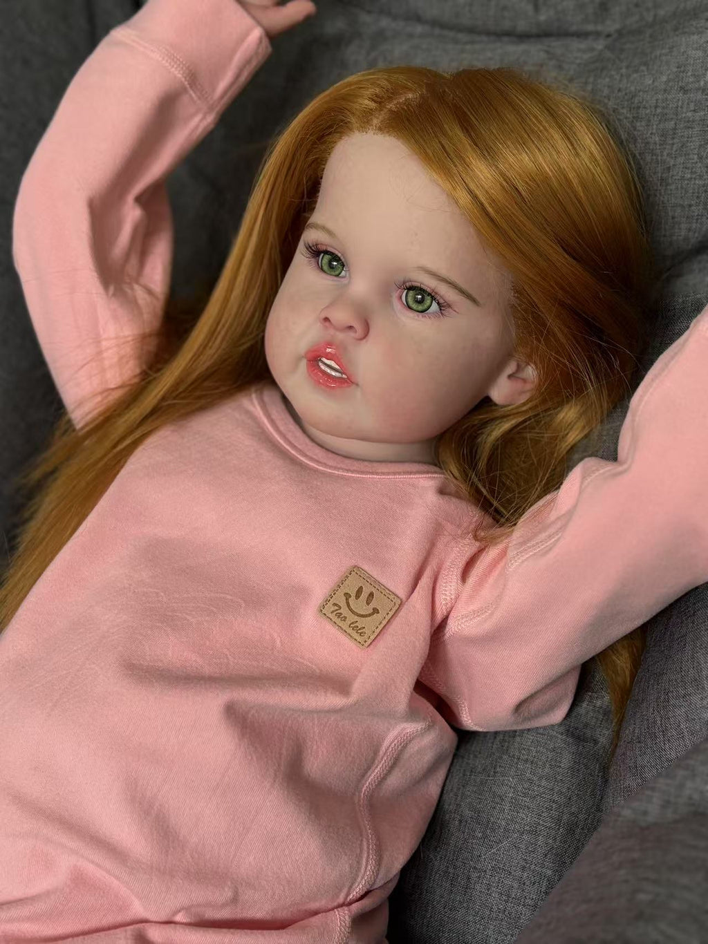 Realistic Orange-Haired Reborn Toddler Doll | 28-inch Lifelike Collectible with Soft Body