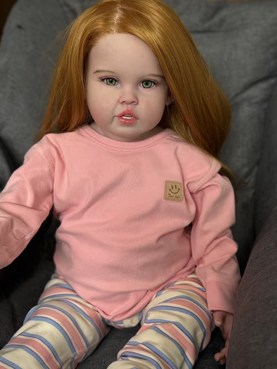 Realistic Orange-Haired Reborn Toddler Doll | 28-inch Lifelike Collectible with Soft Body