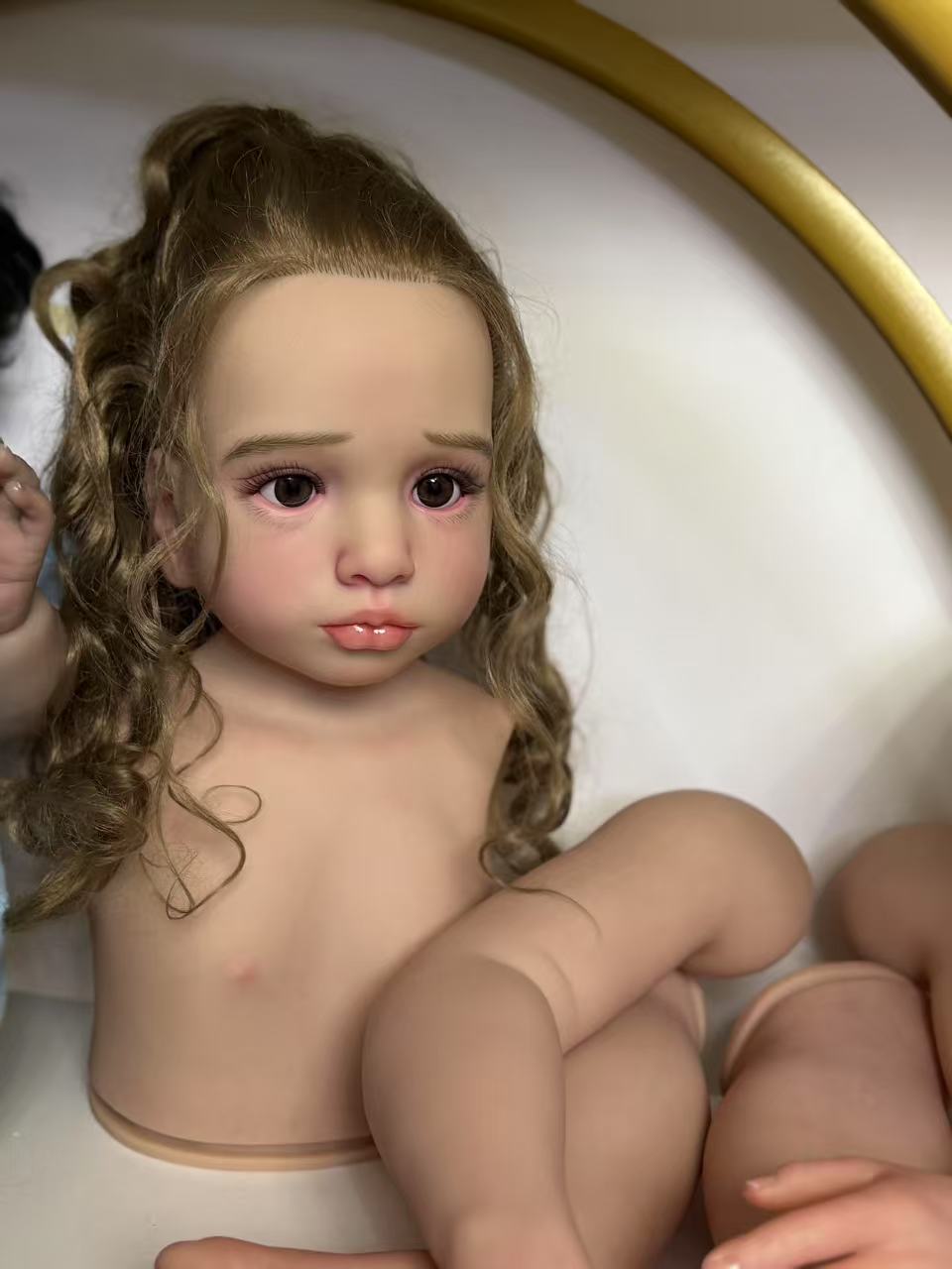 42inch Reborn Baby Aloenka With Hand-Rooted Hair Painted Kits with Connectors With Cloth Body