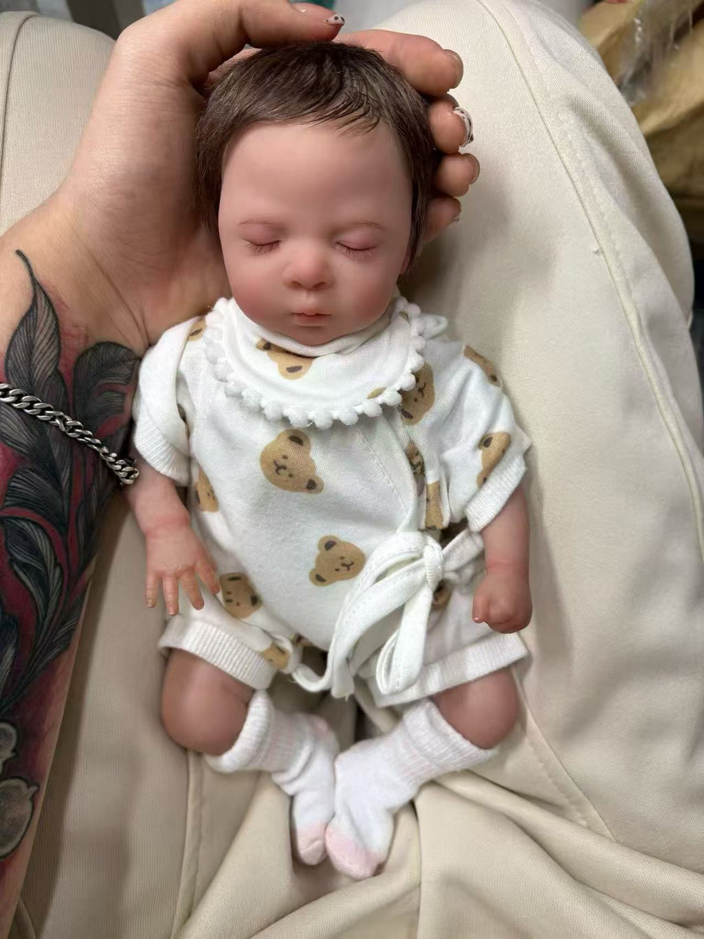 12 Inch Reborn Baby Doll Luna | Hand-Painted Genesis Heat Set Paint | Artist-Made Collectible Doll with Hand-Rooted Hair