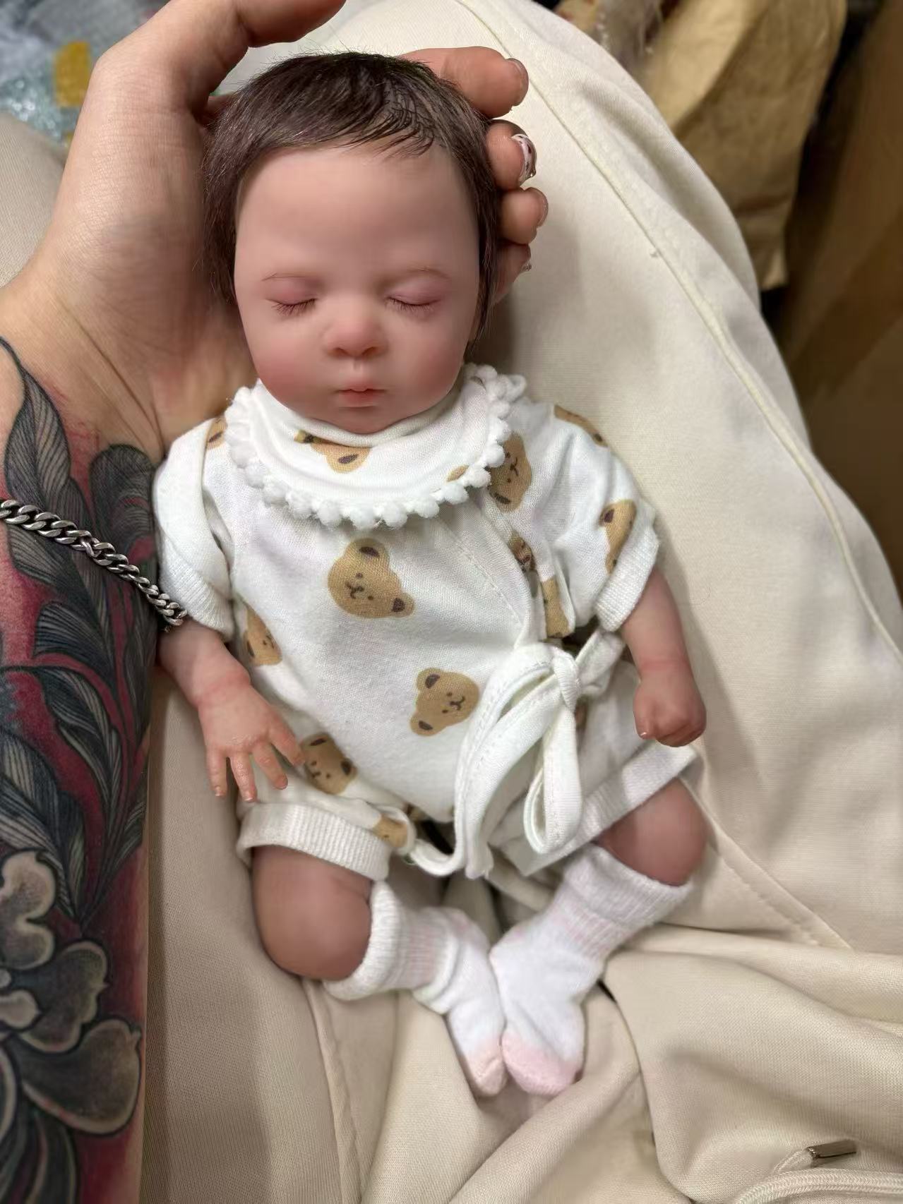 12 Inch Reborn Baby Doll Luna | Hand-Painted Genesis Heat Set Paint | Artist-Made Collectible Doll with Hand-Rooted Hair