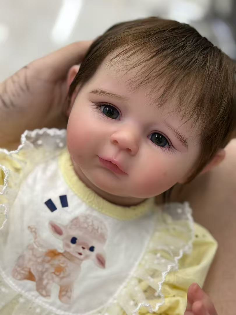 Handmade Custom Made Realistic Reborn Baby Doll Archie  - 21 Inch Lifelike Silicone Baby with Hand-Rooted Hair
