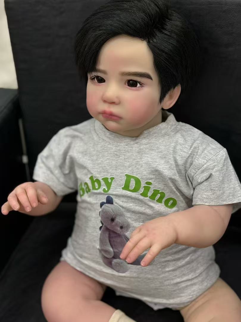 Handmade Custom Made Realistic Reborn Baby Doll Lily - 28 Inch Lifelike Silicone Baby with Hand-Rooted Hair