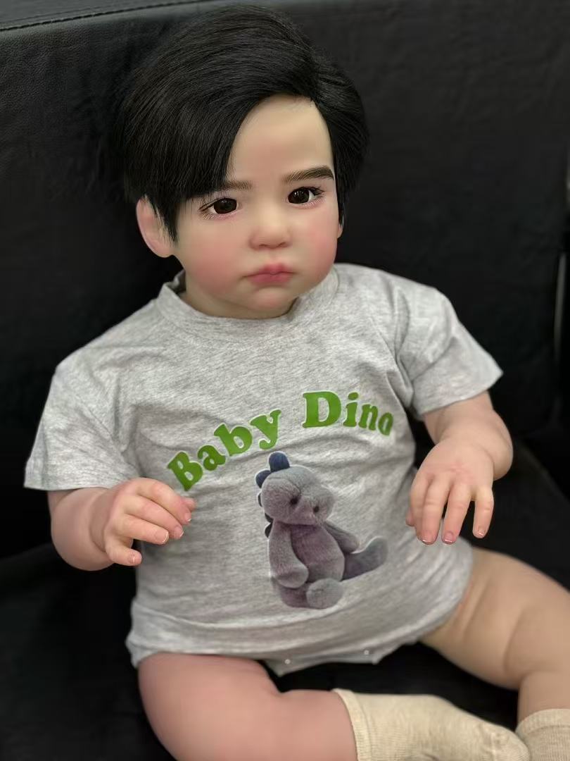 Handmade Custom Made Realistic Reborn Baby Doll Lily - 28 Inch Lifelike Silicone Baby with Hand-Rooted Hair