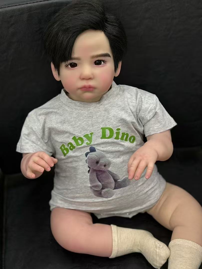 Handmade Custom Made Realistic Reborn Baby Doll Lily - 28 Inch Lifelike Silicone Baby with Hand-Rooted Hair