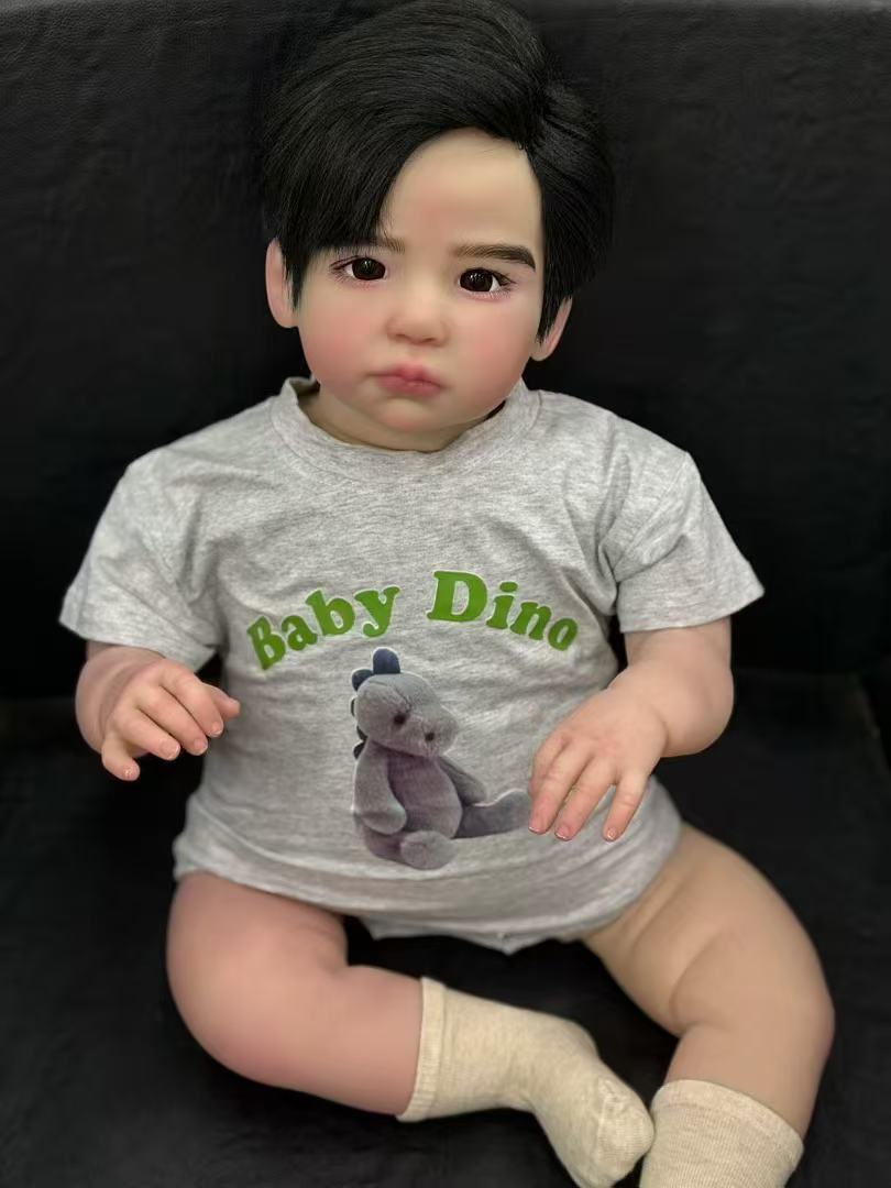Handmade Custom Made Realistic Reborn Baby Doll Lily - 28 Inch Lifelike Silicone Baby with Hand-Rooted Hair