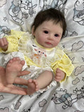 Handmade Custom Made Realistic Reborn Baby Doll Candy - 19 Inch Lifelike Silicone Baby with Hand-Rooted Hair