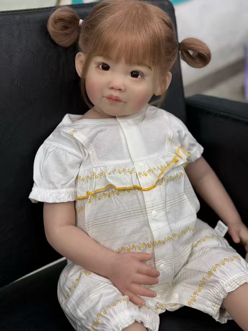 Handmade Custom Made Realistic Reborn Baby Doll Meili- 32inch Lifelike Silicone Baby with Hand-Rooted Hair