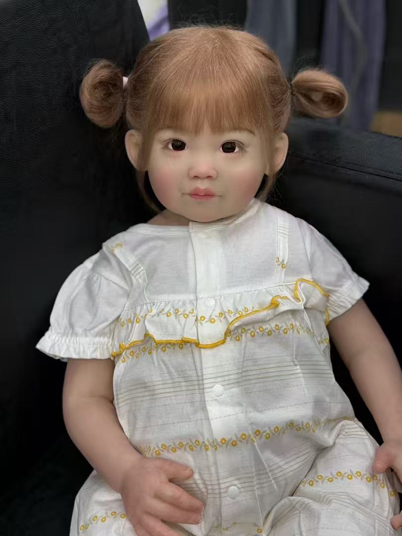 Boneca Reborn feita à mão personalizada realista Meili - 32 polegadas bebê de silicone realista com cabelo enraizado à mão