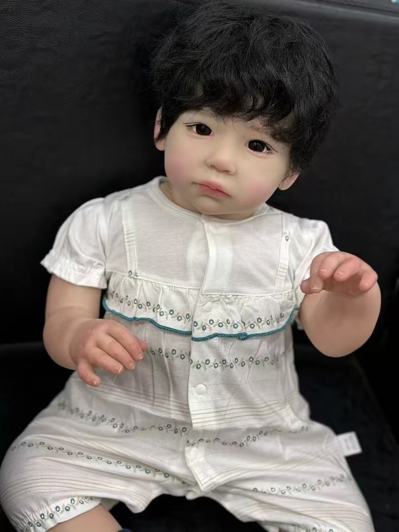 Handmade Custom Made Realistic Reborn Baby Doll Lily - 28inch Lifelike Silicone Baby with Hand-Rooted Hair