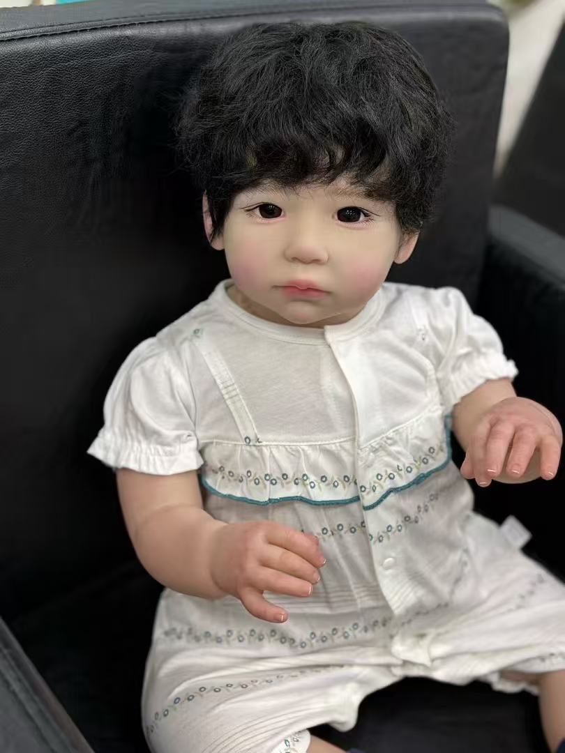 Handmade Custom Made Realistic Reborn Baby Doll Lily - 28inch Lifelike Silicone Baby with Hand-Rooted Hair