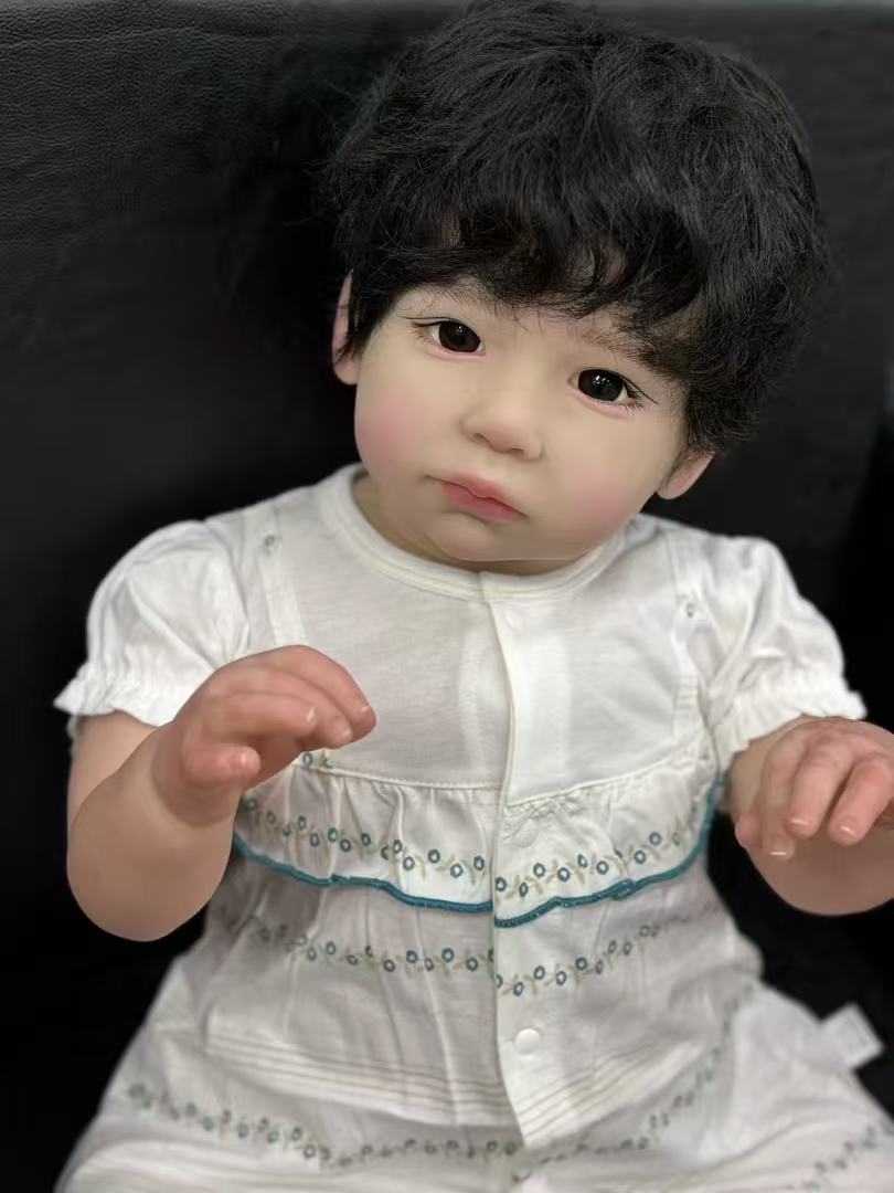 Handmade Custom Made Realistic Reborn Baby Doll Lily - 28inch Lifelike Silicone Baby with Hand-Rooted Hair
