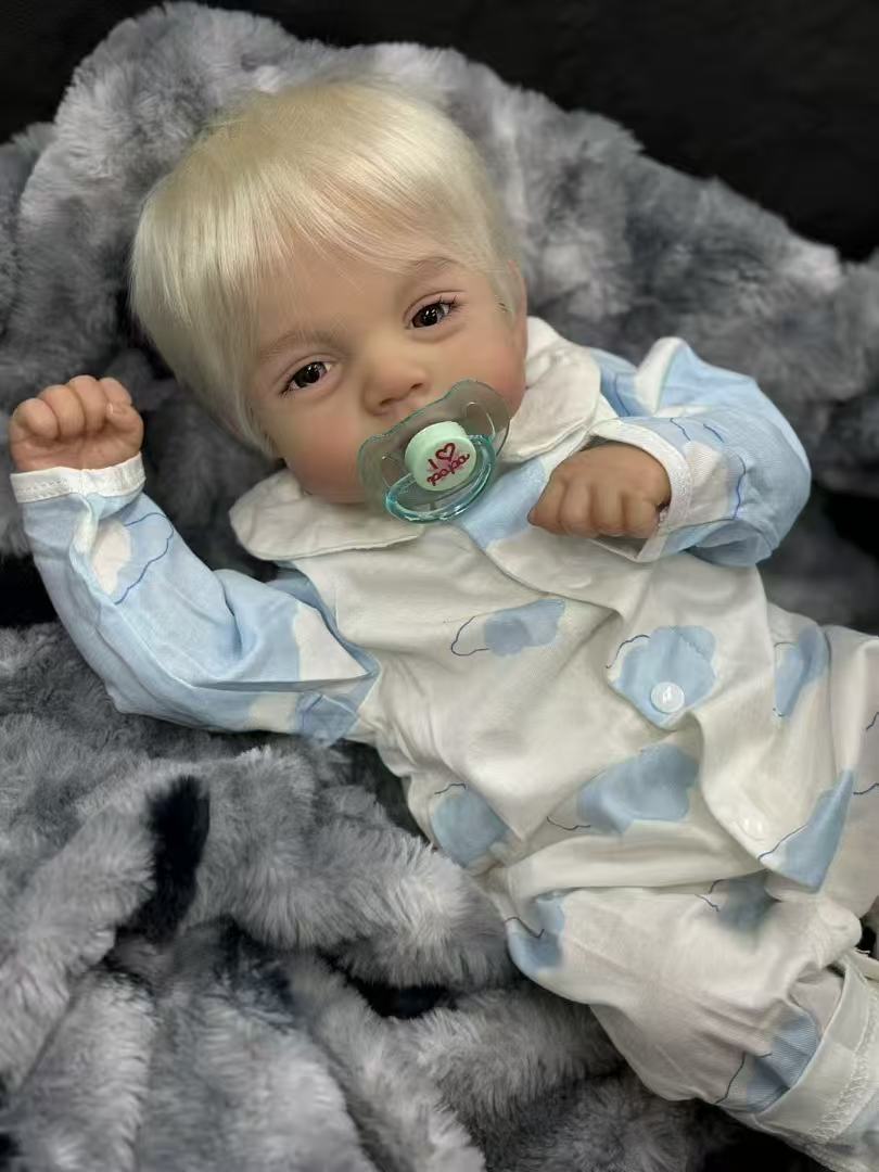 Handmade Custom Made Realistic Reborn Baby Doll Lily - 20inch Lifelike Silicone Baby with Hand-Rooted Hair