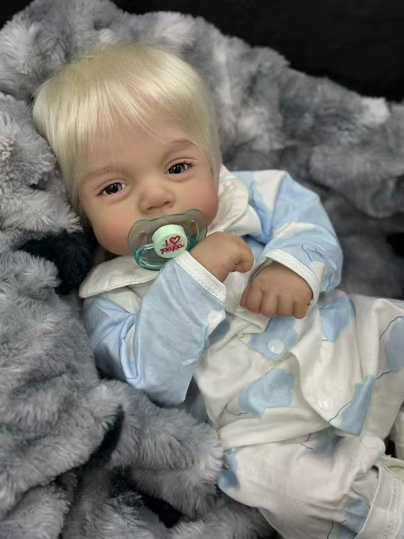 Handmade Custom Made Realistic Reborn Baby Doll Lily - 20inch Lifelike Silicone Baby with Hand-Rooted Hair