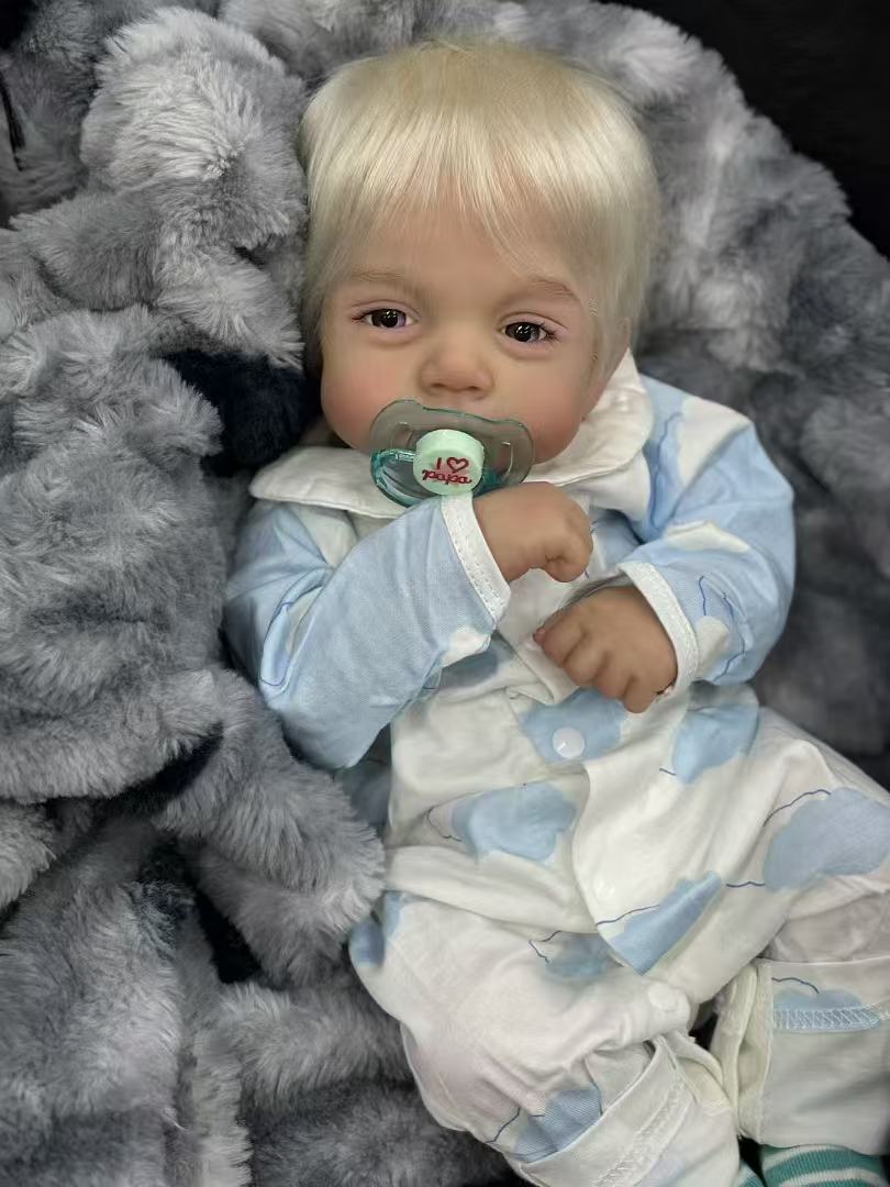 Handmade Custom Made Realistic Reborn Baby Doll Lily - 20inch Lifelike Silicone Baby with Hand-Rooted Hair