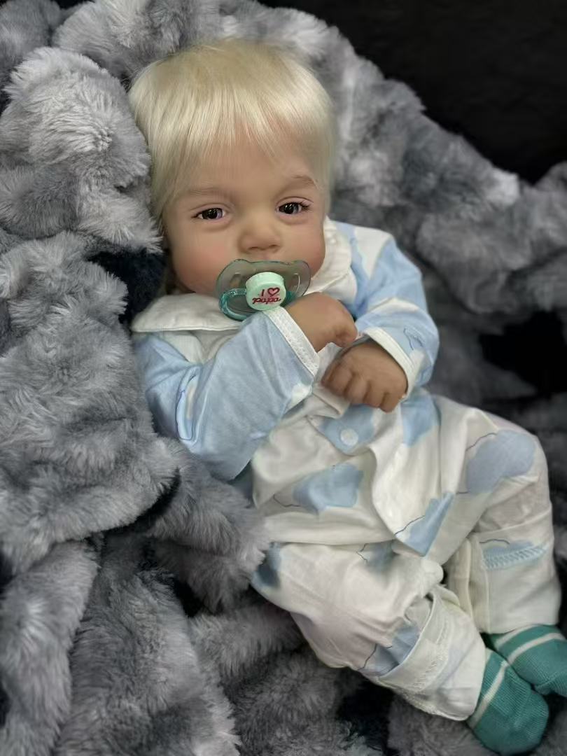 Handmade Custom Made Realistic Reborn Baby Doll Lily - 20inch Lifelike Silicone Baby with Hand-Rooted Hair