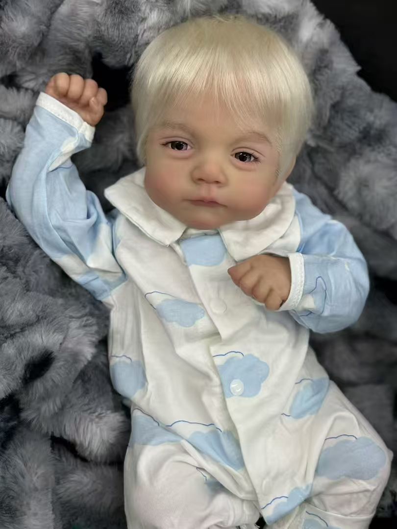 Handmade Custom Made Realistic Reborn Baby Doll Lily - 20inch Lifelike Silicone Baby with Hand-Rooted Hair