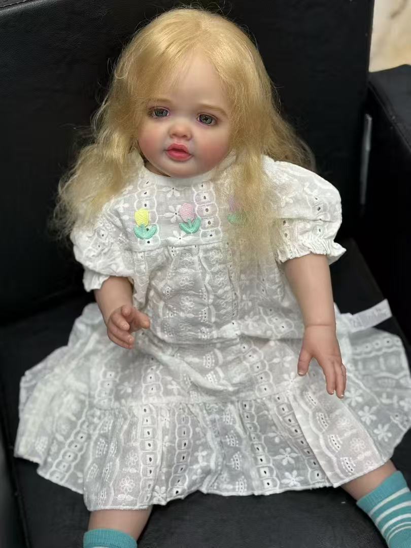 Handmade Custom Made Realistic Reborn Baby Doll Betty - 28inch Lifelike Silicone Baby with Hand-Rooted Hair
