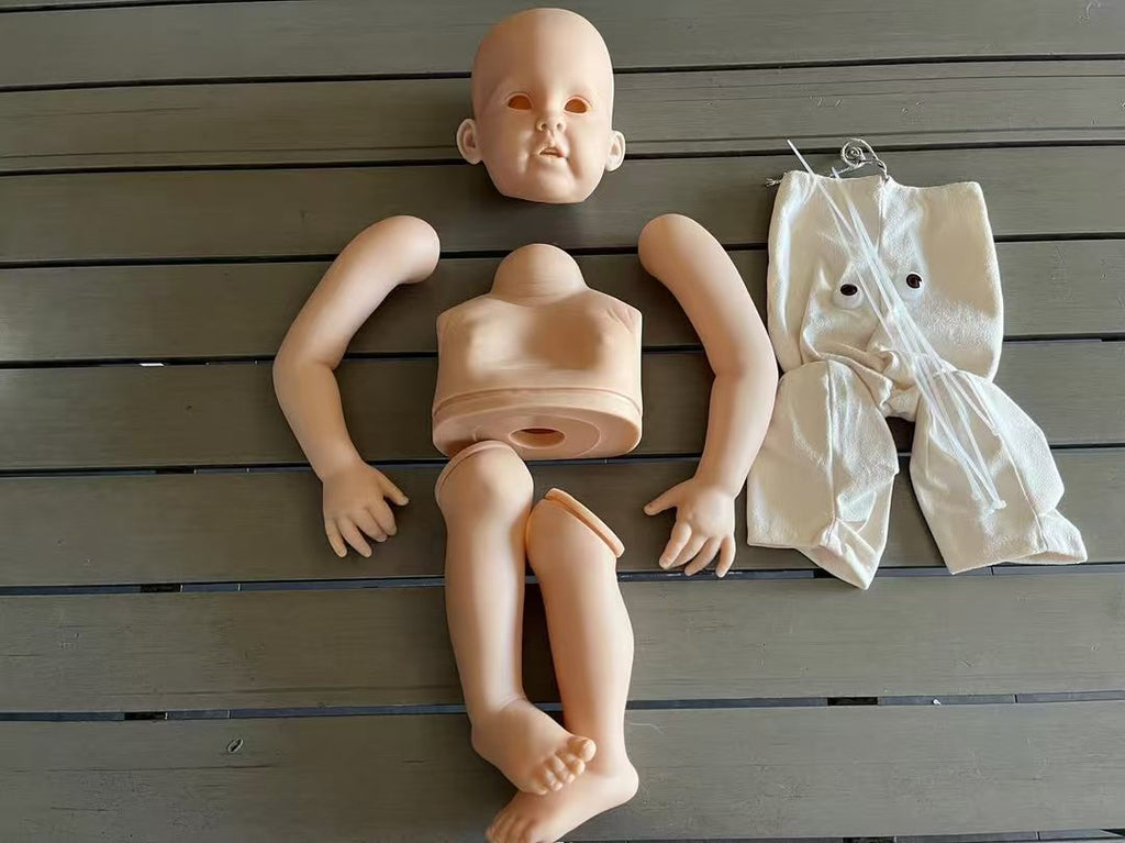 Kit de Bebê Reborn Cressida de 32 polegadas não pintado com corpo de pano e conectores