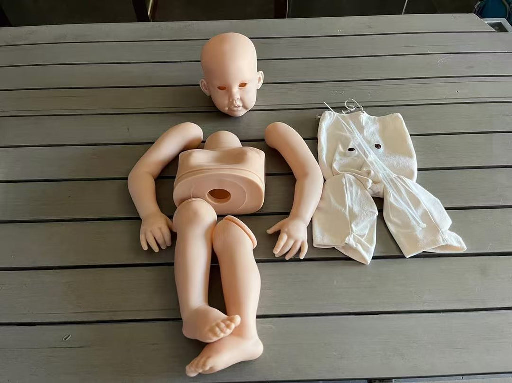 Kit de Bebê Reborn Cressida de 32 polegadas não pintado com corpo de pano e conectores