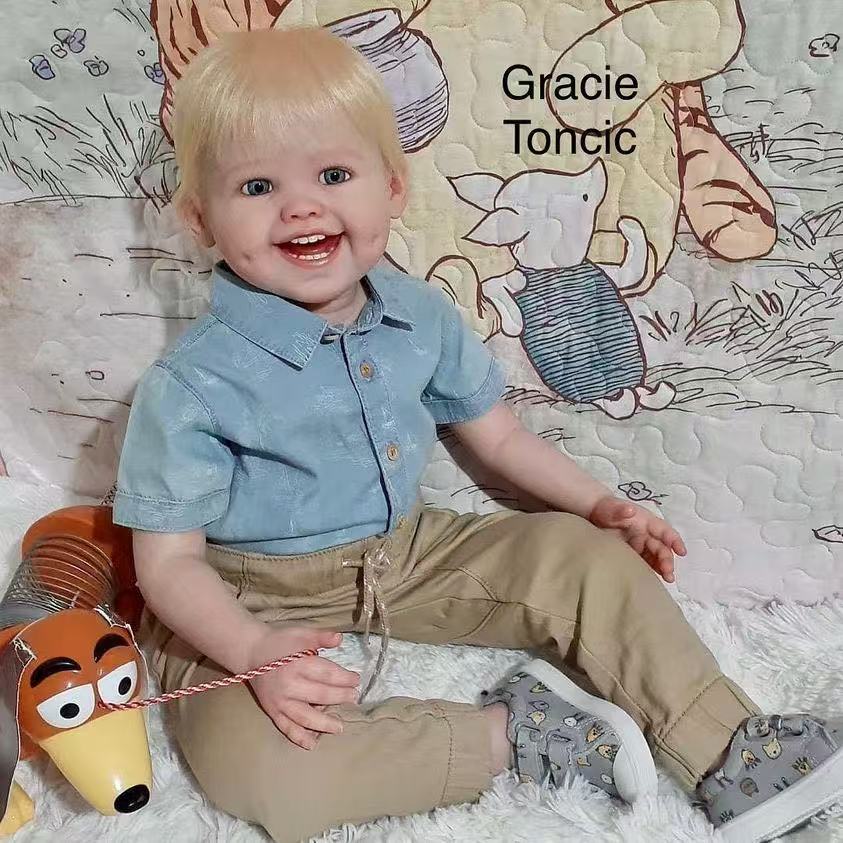 32inch Reborn Baby Dimple Unpainted Kit  With Cloth Body With Connectors Clearance