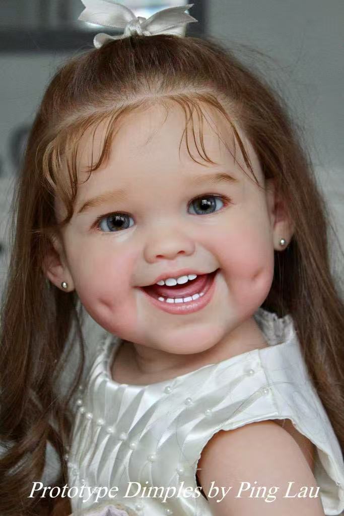 32inch Reborn Baby Dimple Unpainted Kit  With Cloth Body With Connectors Clearance