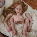 Bebê Reborn Cressida de 32'' feito sob medida com cabelo enraizado à mão, artista Genesis pintado com corpo de pano e conectores, 2 versões