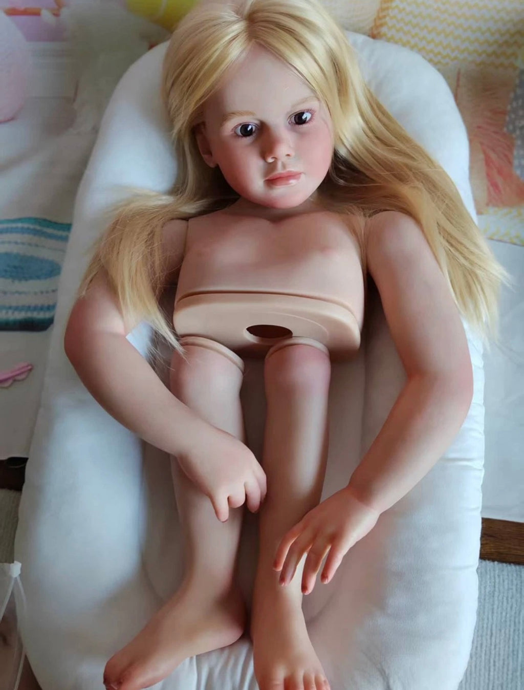 Artist Genesis Painted Kits 43inch Reborn Baby Aloenka/Gabriella with hand-rooted Hair with connectors with cloth body