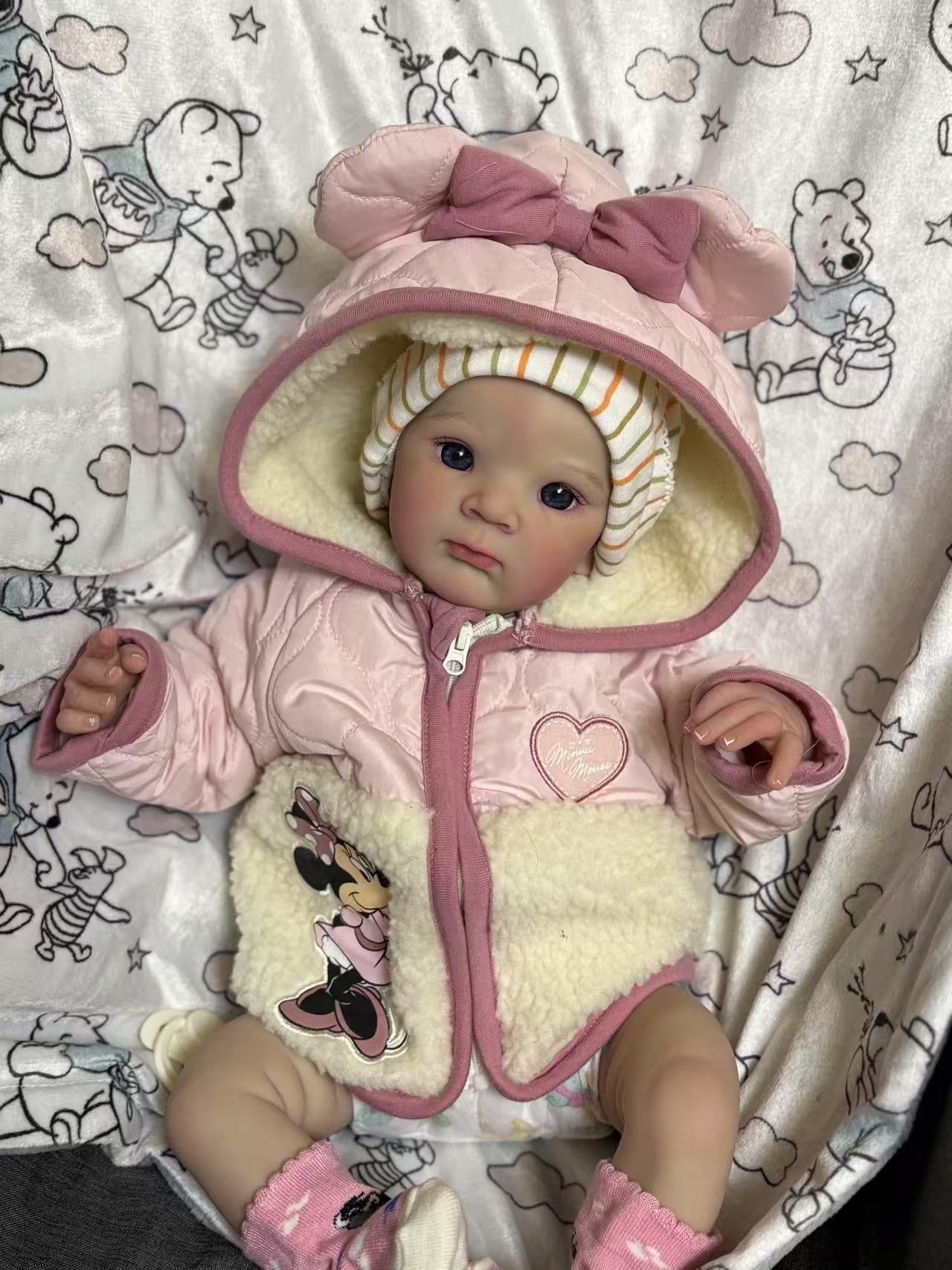 Clearance 18inch Reborn Baby Zaza Finished Doll with cute dress Artist Genesis Painted