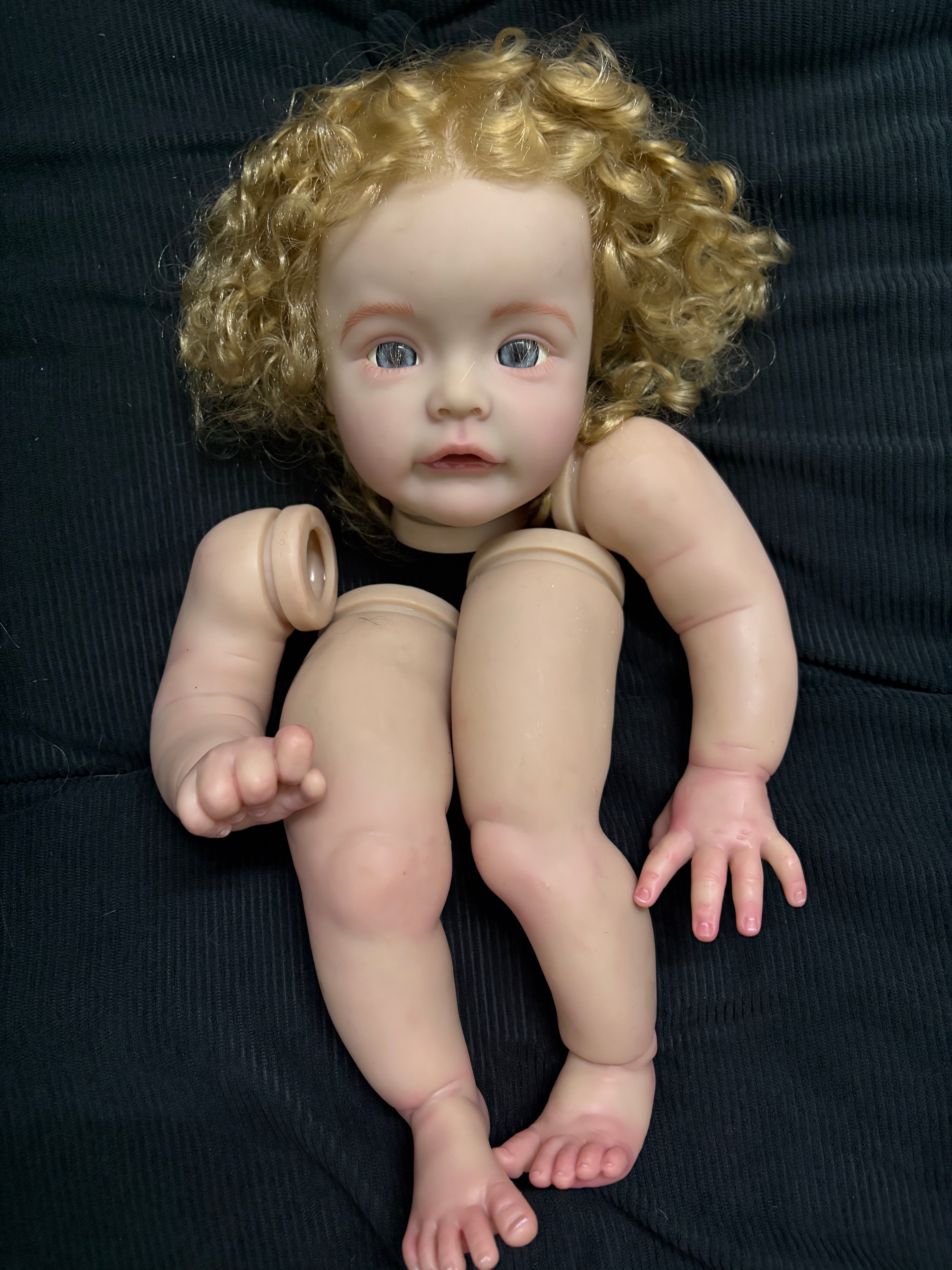 clearance  Ship in 24hours 24inch Reborn Baby Susue With Hand-rooted hair Artist Painted Kit with cloth body only 1 in stock