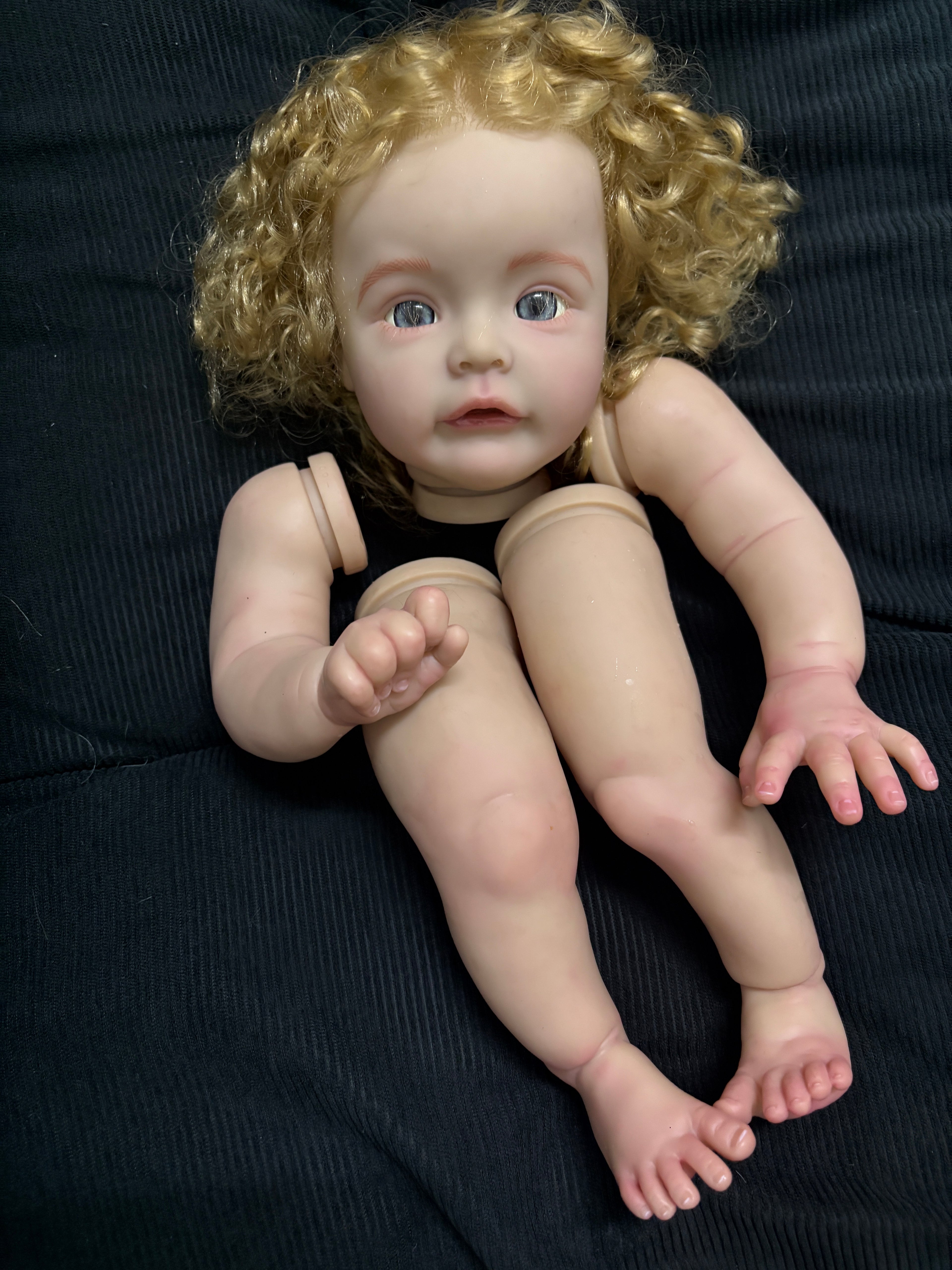 clearance  Ship in 24hours 24inch Reborn Baby Susue With Hand-rooted hair Artist Painted Kit with cloth body only 1 in stock