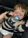 Bebê Reborn de 21 polegadas Eric com cabelo enraizado à mão, feito por artista, disponível agora
