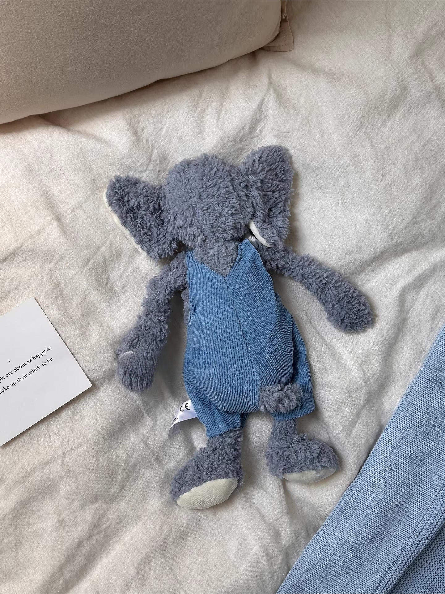 Vesta Retro British Style Plush Toys | Bear & Elephant with Overalls | Cuddly Companion for Kids & Adults