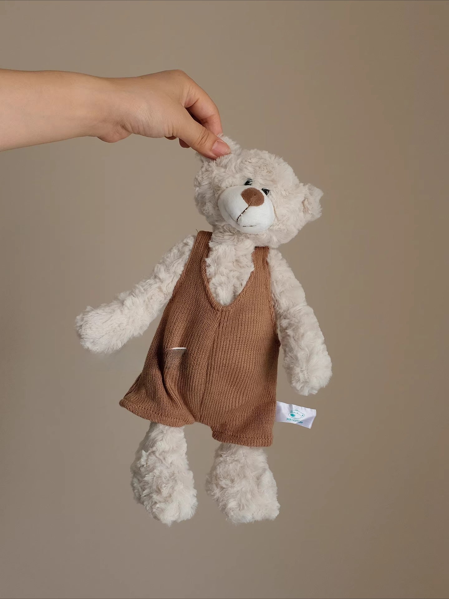 Vesta Retro British Style Plush Toys | Bear & Elephant with Overalls | Cuddly Companion for Kids & Adults