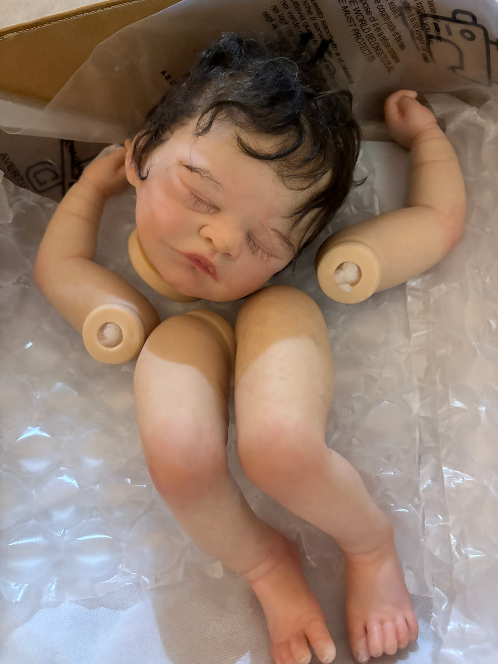 in stock 18inch Reborn Baby Doll With Hand-Rooted hair Painted Kit with cloth body｜Artist Genesis painted