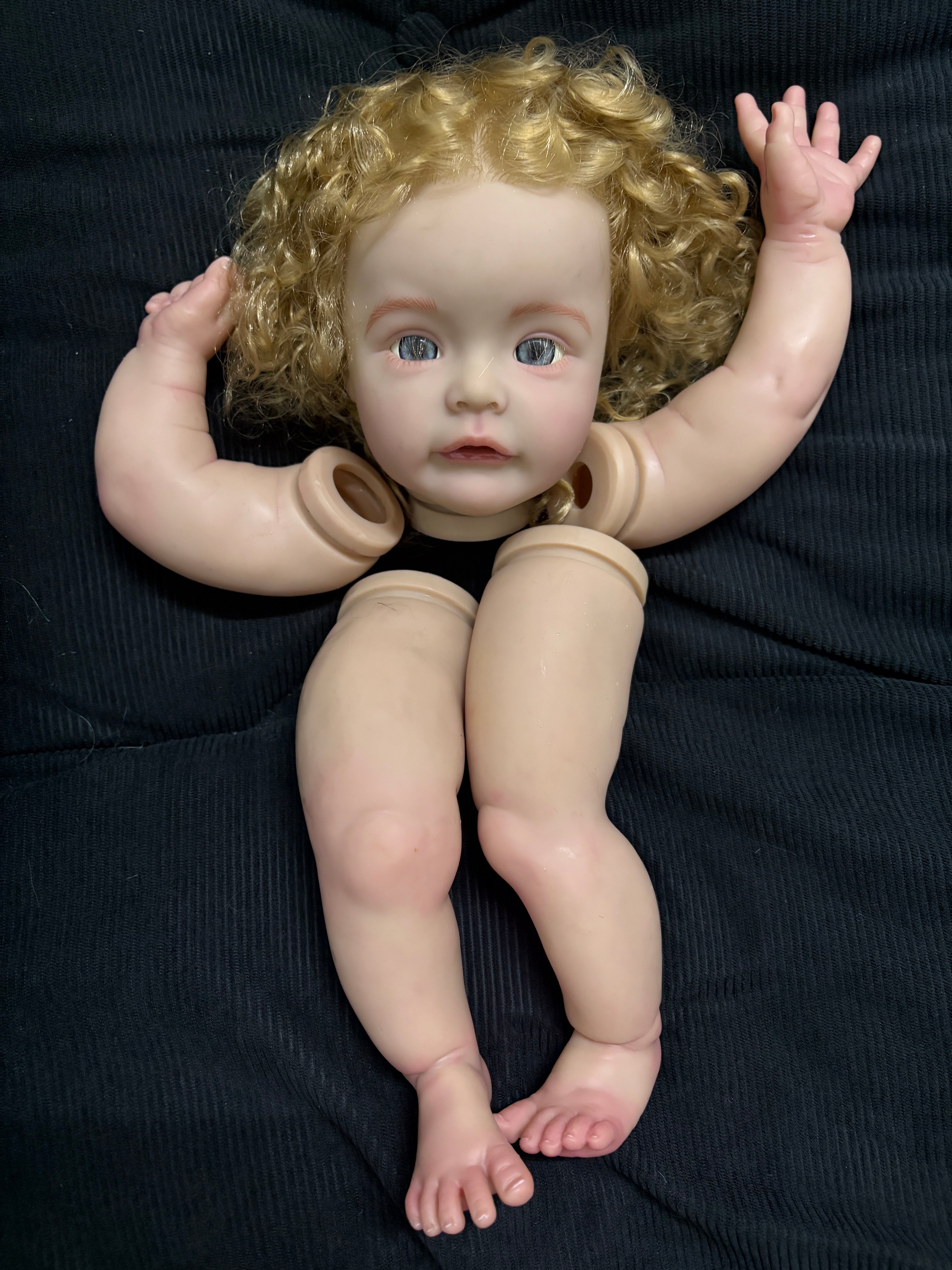 clearance  Ship in 24hours 24inch Reborn Baby Susue With Hand-rooted hair Artist Painted Kit with cloth body only 1 in stock