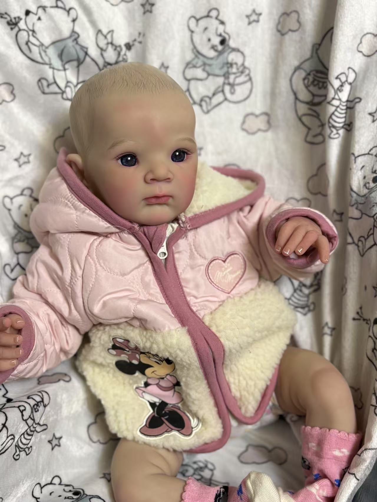 Clearance 18inch Reborn Baby Zaza Finished Doll with cute dress Artist Genesis Painted