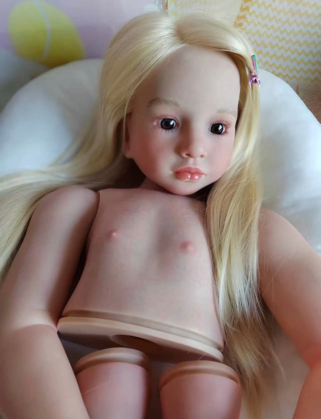 Artist Genesis Painted Kits 43inch Reborn Baby Aloenka/Gabriella with hand-rooted Hair with connectors with cloth body