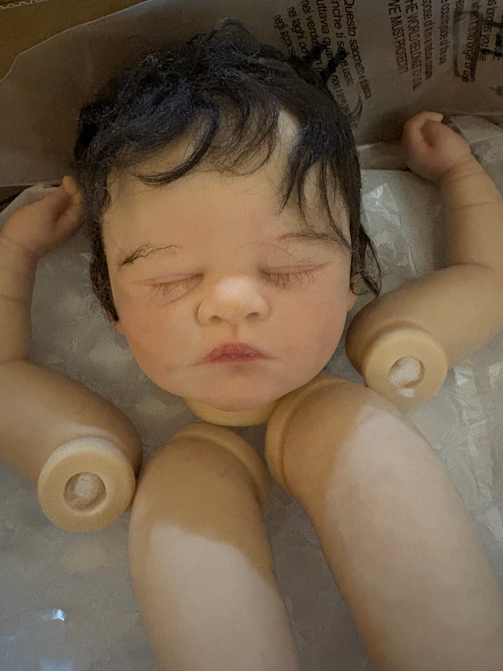in stock 18inch Reborn Baby Doll With Hand-Rooted hair Painted Kit with cloth body｜Artist Genesis painted