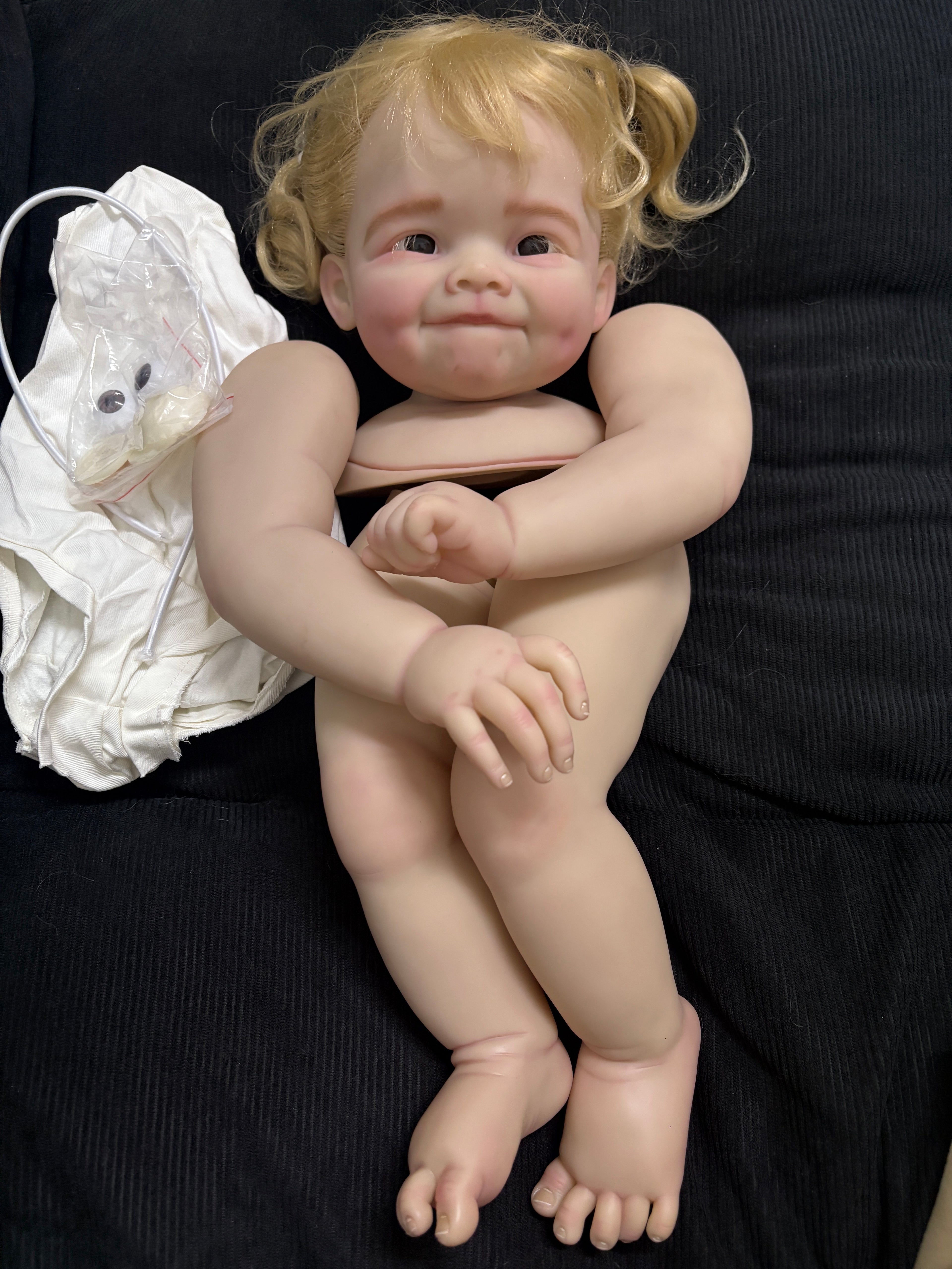 Clearance 28inch Reborn Baby Raya Painted Kit with Cloth Body With Belly Plate With Connectors Artist Genesis Painted