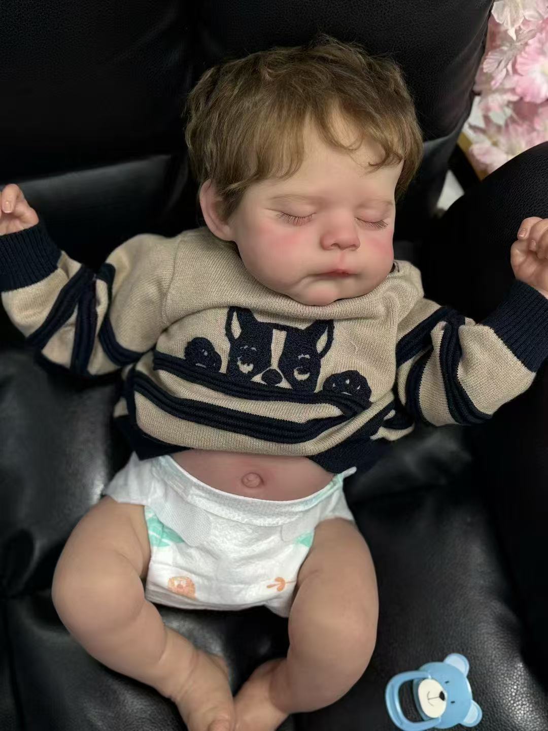 Bebê Reborn de 21 polegadas Eric com cabelo enraizado à mão, feito por artista, disponível agora