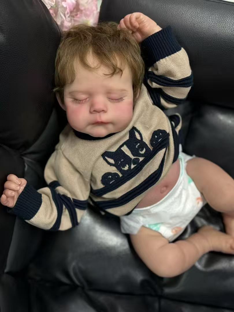 Bebê Reborn de 21 polegadas Eric com cabelo enraizado à mão, feito por artista, disponível agora